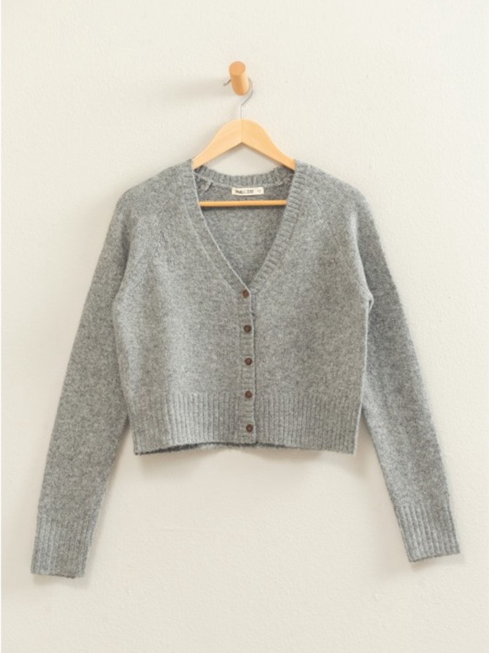 Gray V-Neck Button Front Women's Cardigan Sweater - Unbranded